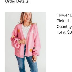 Chic Pink Floral Women's Cardigan